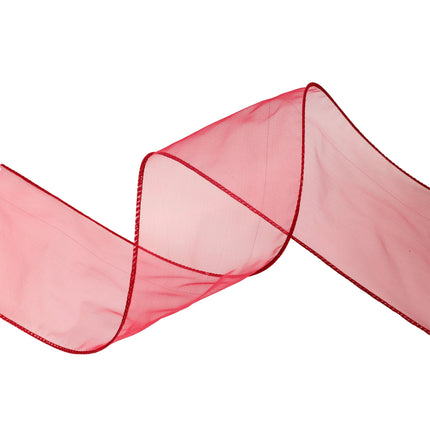 2 1/2" Wired Sheer Ribbon | Burgundy | 50 Yard Roll LaRibbons and Crafts
