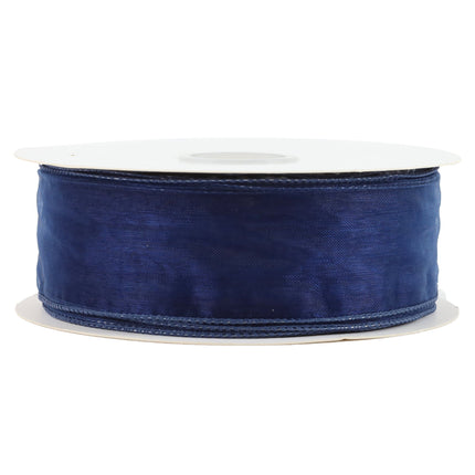 1 1/2" Wired Sheer Ribbon | Navy | 50 Yard Roll LaRibbons and Crafts