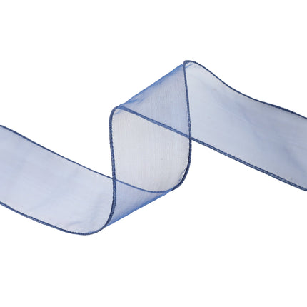 1 1/2" Wired Sheer Ribbon | Navy | 50 Yard Roll LaRibbons and Crafts