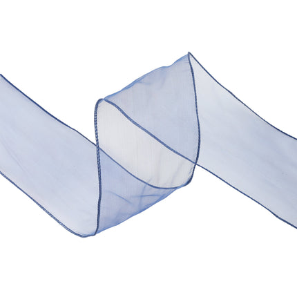 2 1/2" Wired Sheer Ribbon | Navy | 50 Yard Roll LaRibbons and Crafts