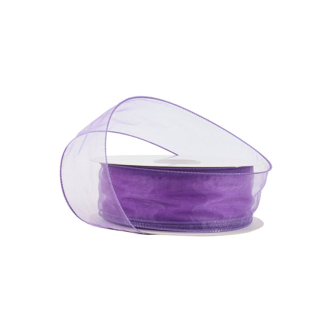 1 1/2" Wired Sheer Ribbon | Lavender | 50 Yard Roll LaRibbons and Crafts