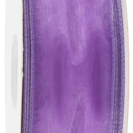 1 1/2" Wired Sheer Ribbon | Lavender | 50 Yard Roll LaRibbons and Crafts