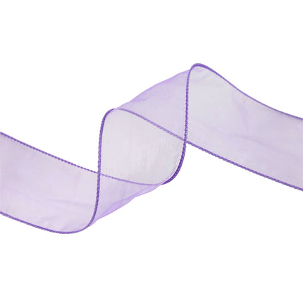 1 1/2" Wired Sheer Ribbon | Lavender | 50 Yard Roll LaRibbons and Crafts