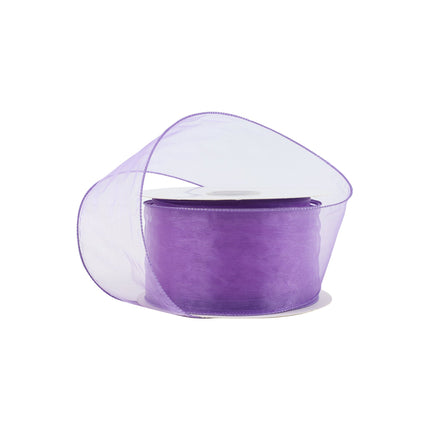 2 1/2" Wired Sheer Ribbon | Lavender | 50 Yard Roll LaRibbons and Crafts