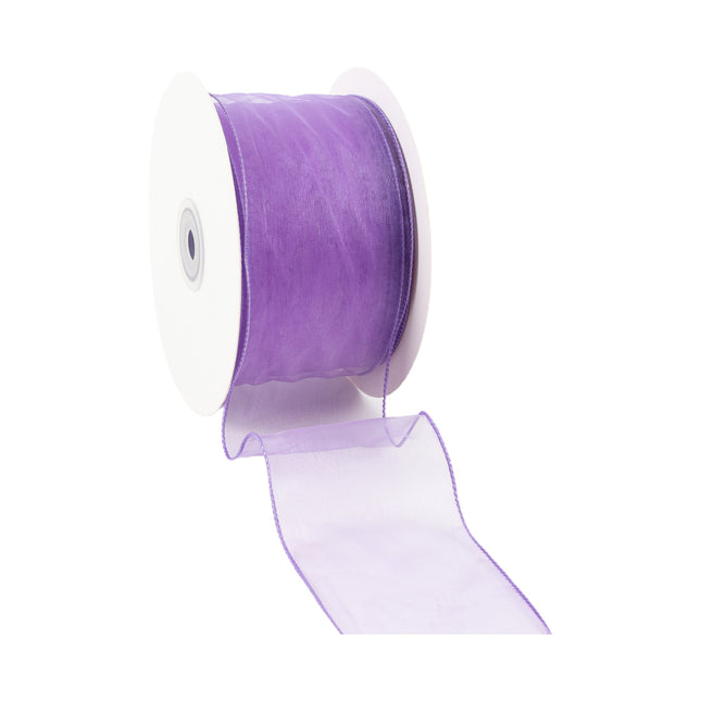 2 1/2" Wired Sheer Ribbon | Lavender | 50 Yard Roll LaRibbons and Crafts