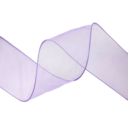 2 1/2" Wired Sheer Ribbon | Lavender | 50 Yard Roll LaRibbons and Crafts