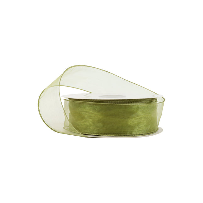 1 1/2" Wired Sheer Ribbon | Apple | 50 Yard Roll LaRibbons and Crafts