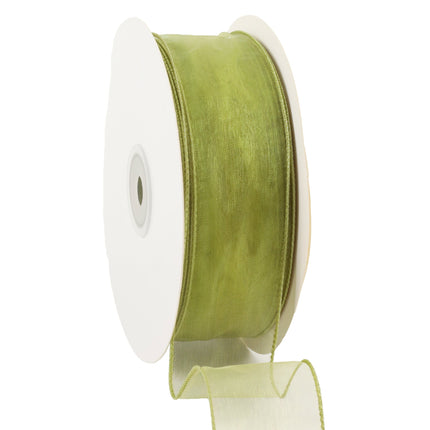 1 1/2" Wired Sheer Ribbon | Apple | 50 Yard Roll LaRibbons and Crafts