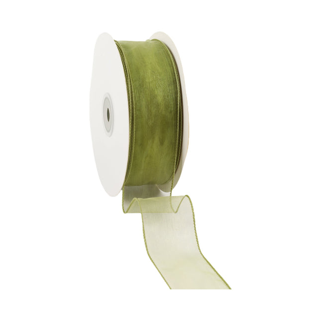 1 1/2" Wired Sheer Ribbon | Apple | 50 Yard Roll LaRibbons and Crafts