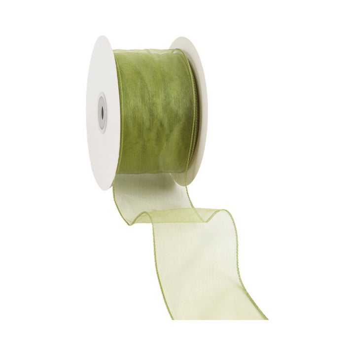 2 1/2" Wired Sheer Ribbon | Apple | 50 Yard Roll