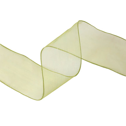 2 1/2" Wired Sheer Ribbon | Apple | 50 Yard Roll LaRibbons and Crafts