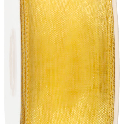 2 1/2" Wired Sheer Ribbon | Yellow | 50 Yard Roll LaRibbons and Crafts