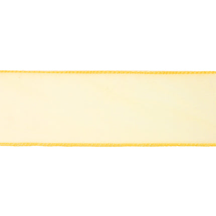 2 1/2" Wired Sheer Ribbon | Yellow | 50 Yard Roll LaRibbons and Crafts