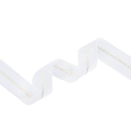 7/8" Sheer Wedding Ribbon | White | 20 Yard Roll LA Ribbons Wholesale