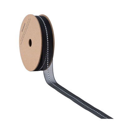 7/8" Sheer Wedding Ribbon | Black | 20 Yard Roll LA Ribbons Wholesale