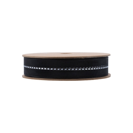 7/8" Sheer Wedding Ribbon | Black | 20 Yard Roll LA Ribbons Wholesale