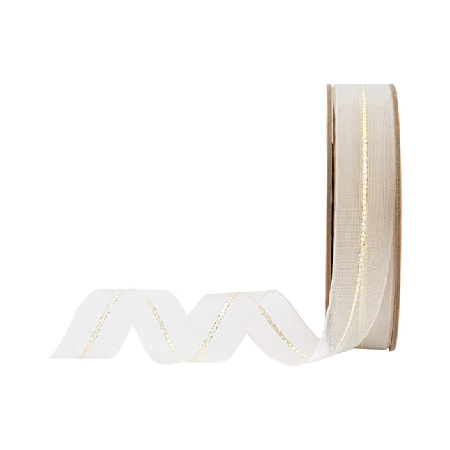 7/8" Sheer Wedding Ribbon | Ivory | 20 Yard Roll LaRibbons and Crafts