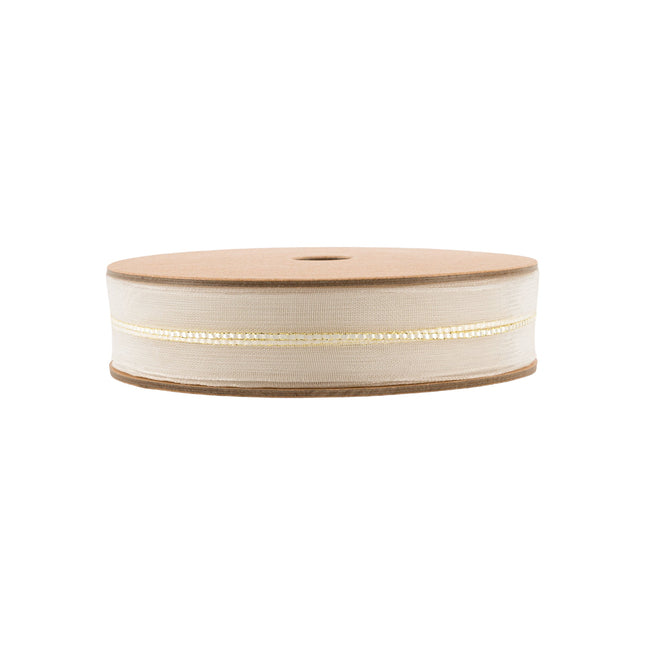 7/8" Sheer Wedding Ribbon | Ivory | 20 Yard Roll LaRibbons and Crafts
