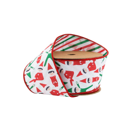 2 1/2" Wired Reversible Dupioni | Playful Elf | 10 Yard Roll LA Ribbons Wholesale