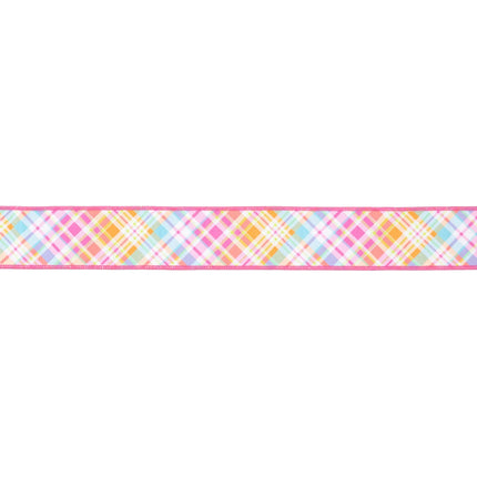2 1/2" Wired Dupioni Ribbon | Bias Plaid Hot Pink w/ Hot Pink Taffeta Fused Back | 10 Yard Roll LaRibbons and Crafts
