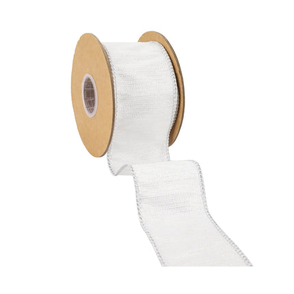 2 1/2" Wired Dupioni Ribbon w/ Metallic Stripe | 10 Yard Roll LaRibbons and Crafts