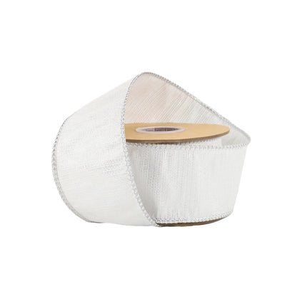 2 1/2" Wired Dupioni Ribbon w/ Metallic Stripe | 10 Yard Roll LaRibbons and Crafts