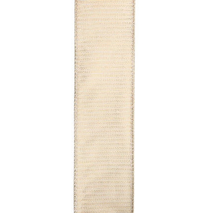 2 1/2" Wired Dupioni Ribbon w/ Metallic Stripe | 10 Yard Roll LaRibbons and Crafts