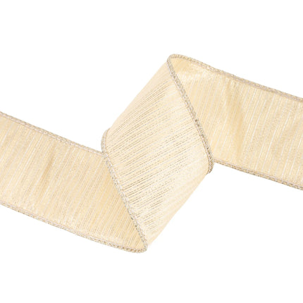 2 1/2" Wired Dupioni Ribbon w/ Metallic Stripe | 10 Yard Roll LaRibbons and Crafts