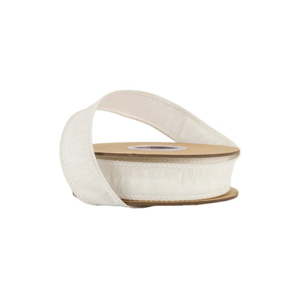 1" Wired Dupioni Ribbon | 10 Yards | Antique White LaRibbons and Crafts