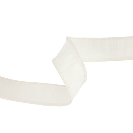 1" Wired Dupioni Ribbon | 10 Yards | Antique White LaRibbons and Crafts