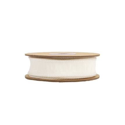1" Wired Dupioni Ribbon | 10 Yards | Antique White LaRibbons and Crafts