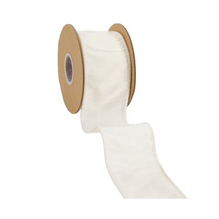 2 1/2" Wired Dupioni Ribbon | 10 Yards | Antique White LaRibbons and Crafts