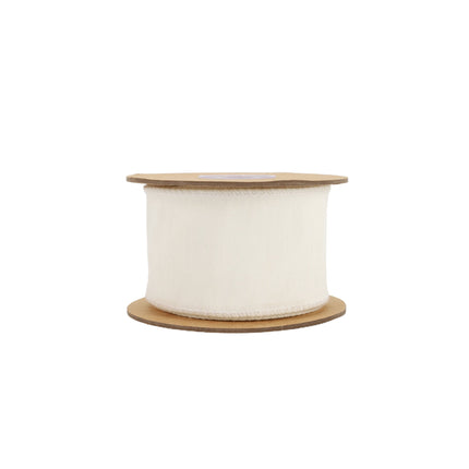 2 1/2" Wired Dupioni Ribbon | 10 Yards | Antique White LaRibbons and Crafts