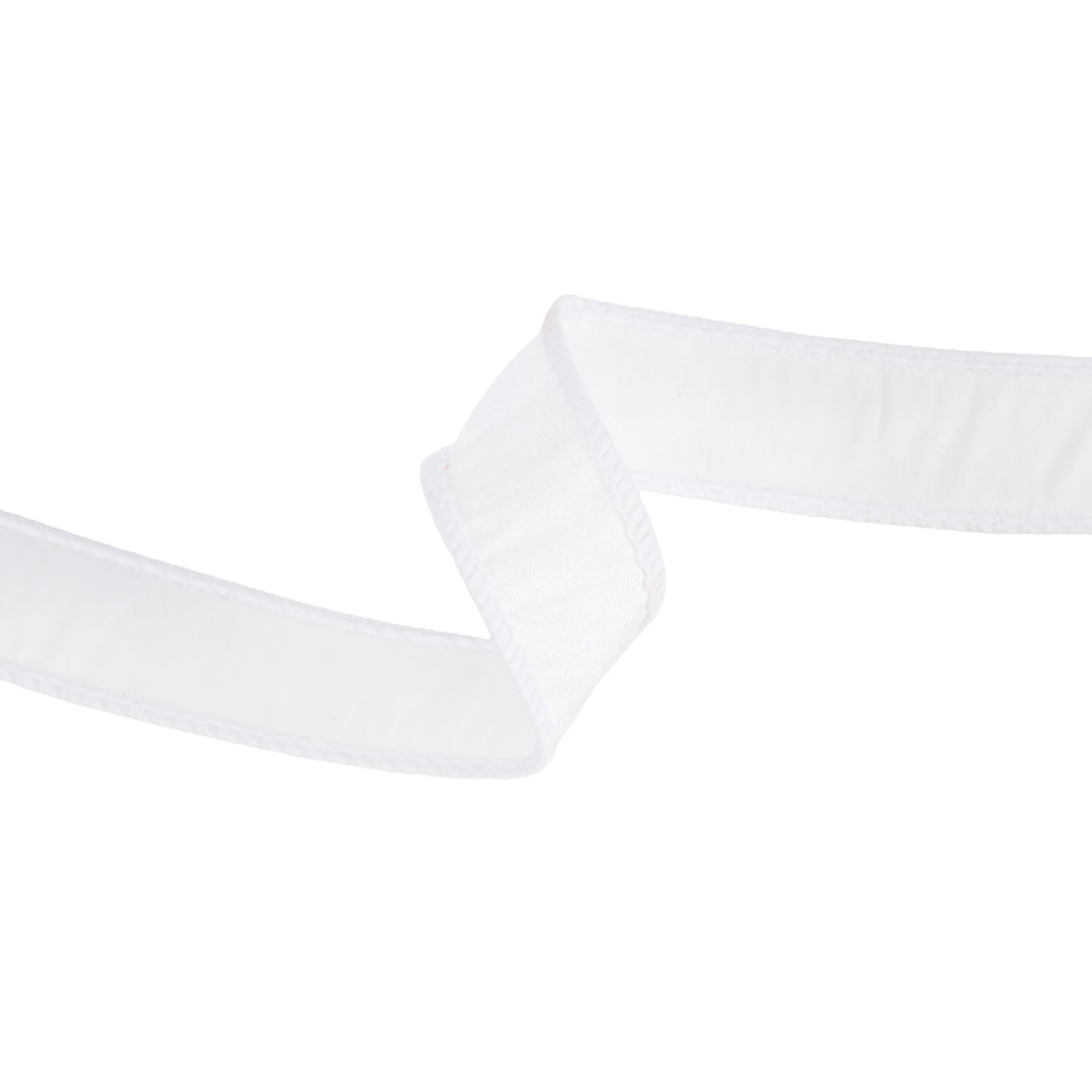 1" Wired Dupioni Ribbon | 10 Yards | White