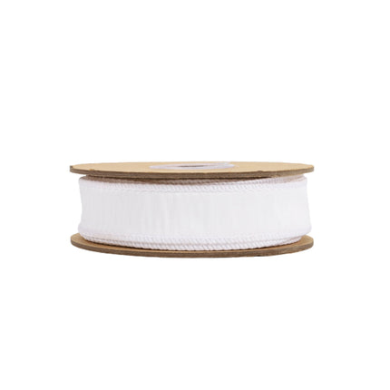 1" Wired Dupioni Ribbon | 10 Yards | White LaRibbons and Crafts