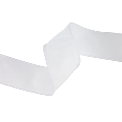 2 1/2" Wired Dupioni Ribbon | 10 Yards | White LaRibbons and Crafts