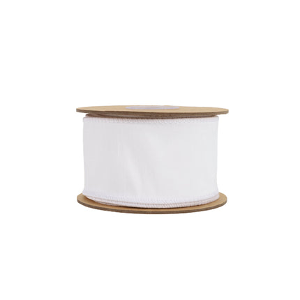 2 1/2" Wired Dupioni Ribbon | 10 Yards | White LaRibbons and Crafts