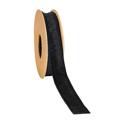 2 1/2" Canvas Ghost/Check and 2 1/2" Burnt Orange with 1" Black Dupioni Ribbon Bundle | 3 Rolls | 30 Yards