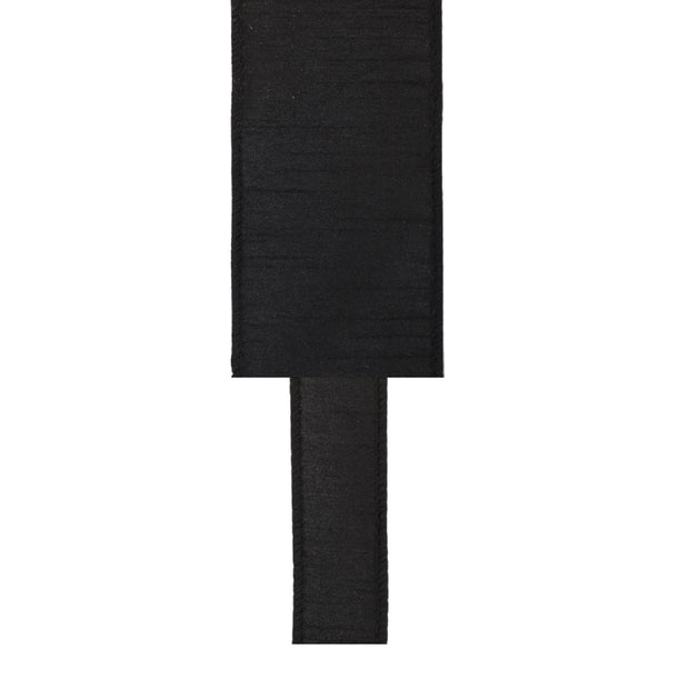 1" Wired Dupioni Ribbon | 10 Yards | Black