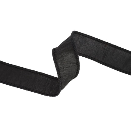 1" Wired Dupioni Ribbon | 10 Yards | Black LaRibbons and Crafts