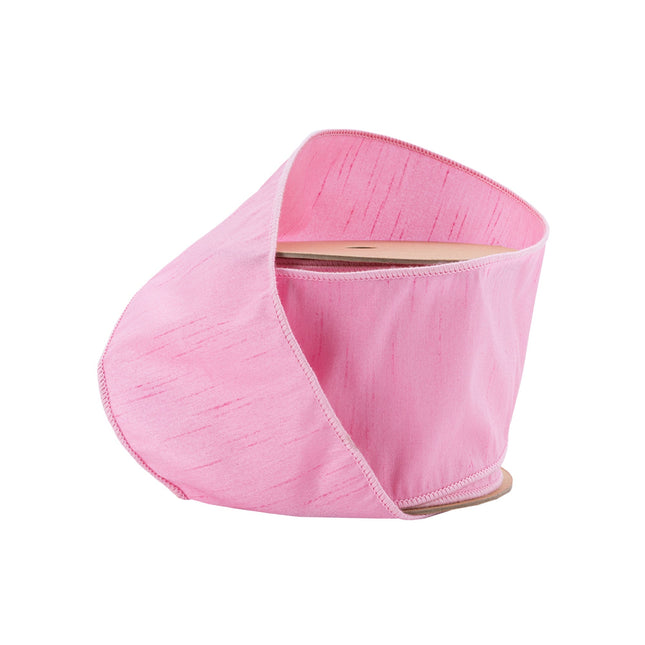 4" Wired Dupioni Ribbon | Pink | 10 Yard Roll LaRibbons and Crafts