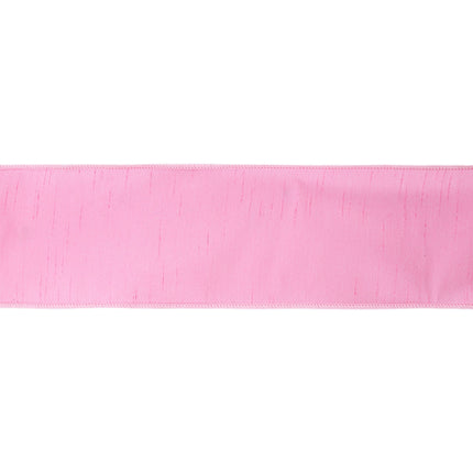 4" Wired Dupioni Ribbon | Pink | 10 Yard Roll LaRibbons and Crafts