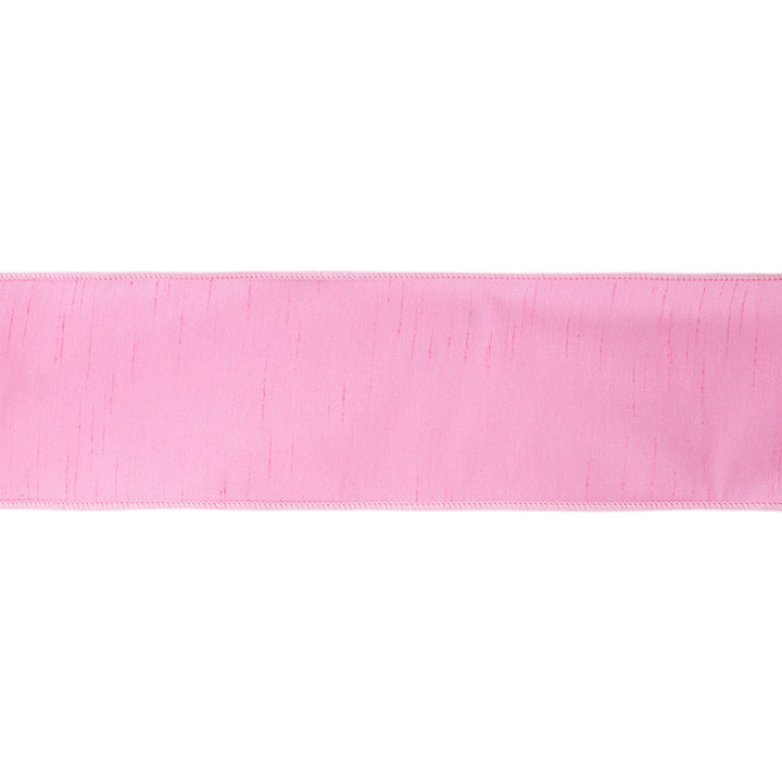 4" Wired Dupioni Ribbon | Pink | 10 Yard Roll