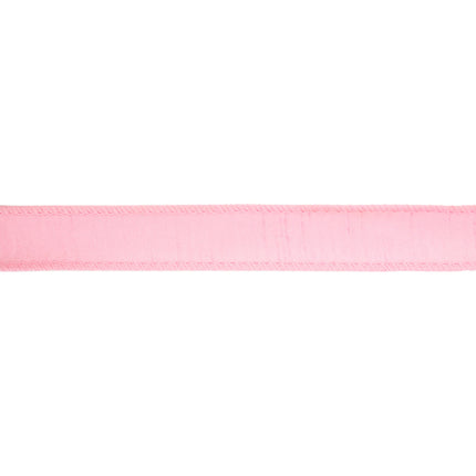Wired Dupioni Ribbon: Pink stitched-edge texture – ideal for craft accents