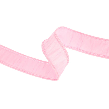 Wired Dupioni Ribbon: Pink wired texture – flexible for craft details