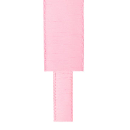 1" Wired Dupioni Ribbon | 10 Yards | Pink LaRibbons and Crafts