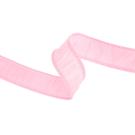 1" Wired Dupioni Ribbon | 10 Yards | Pink LaRibbons and Crafts