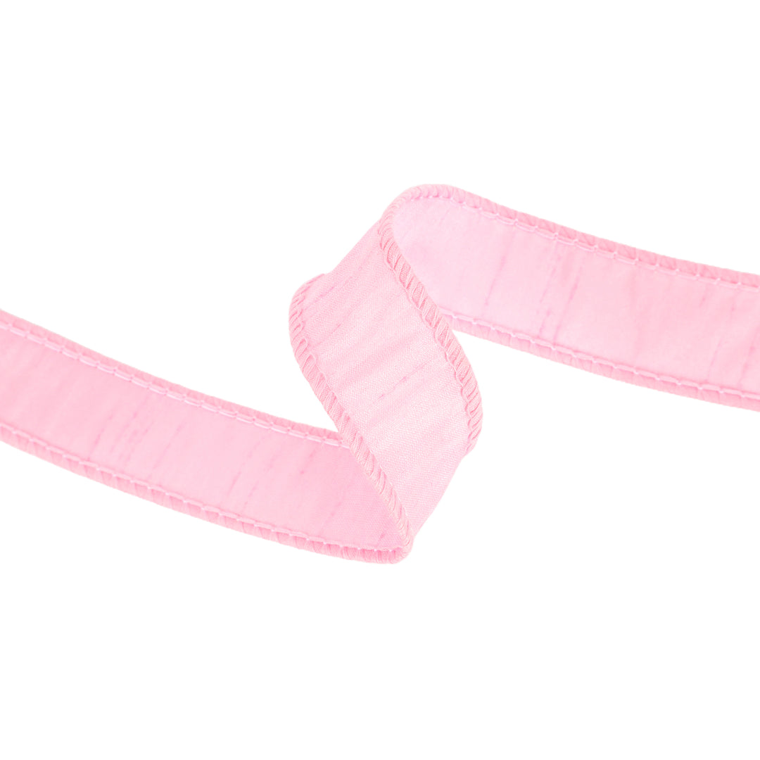 1" Wired Dupioni Ribbon | 10 Yards | Pink