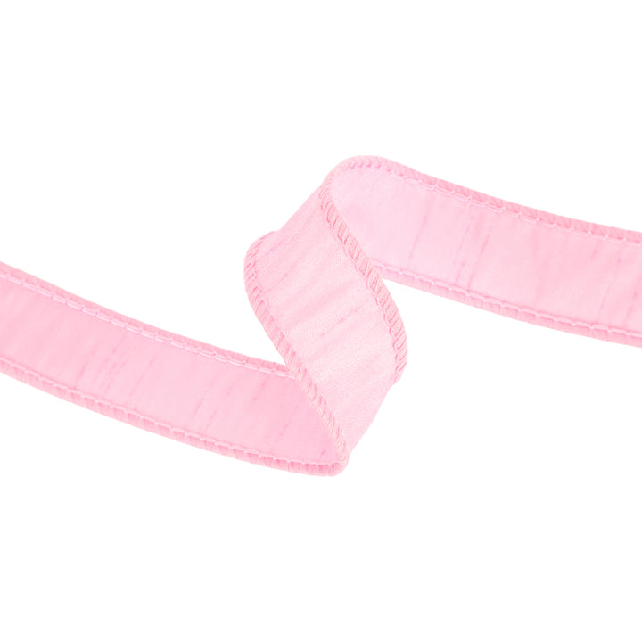 1" Wired Dupioni Ribbon | 10 Yards | Pink