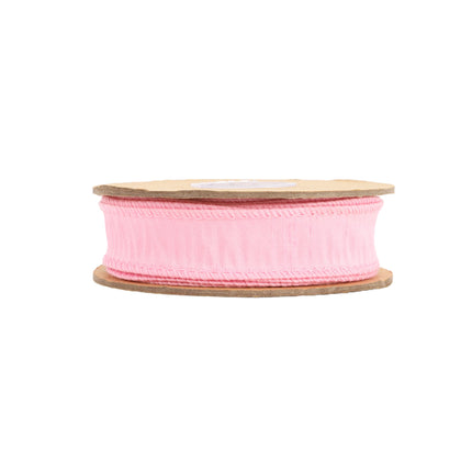 1" Wired Dupioni Ribbon | 10 Yards | Pink LaRibbons and Crafts